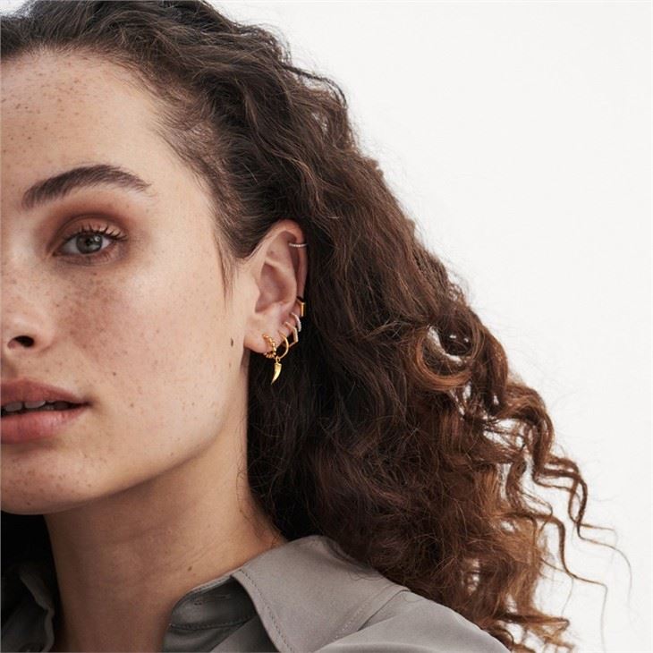 gold beaded earrings hoops