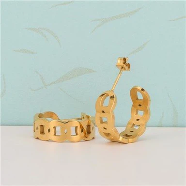 Stud thép không gỉ với bông tai Hoop