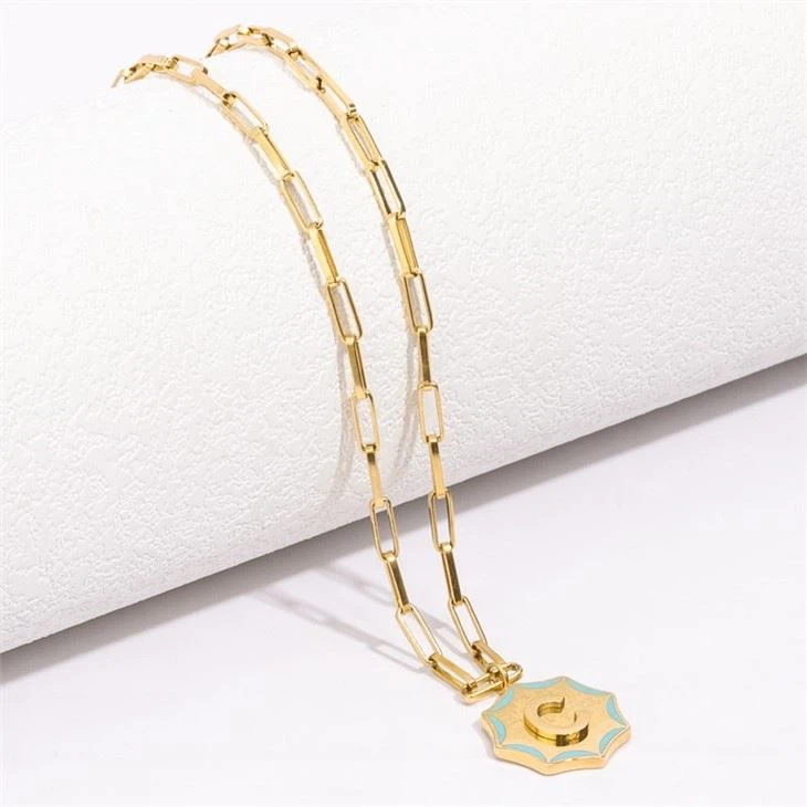 14k gold plated initial necklace