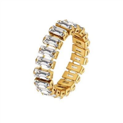 Nhẫn Zircon Trắng Hình Chữ Nhật