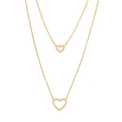 Vòng cổ trái tim lớp cz kép cz