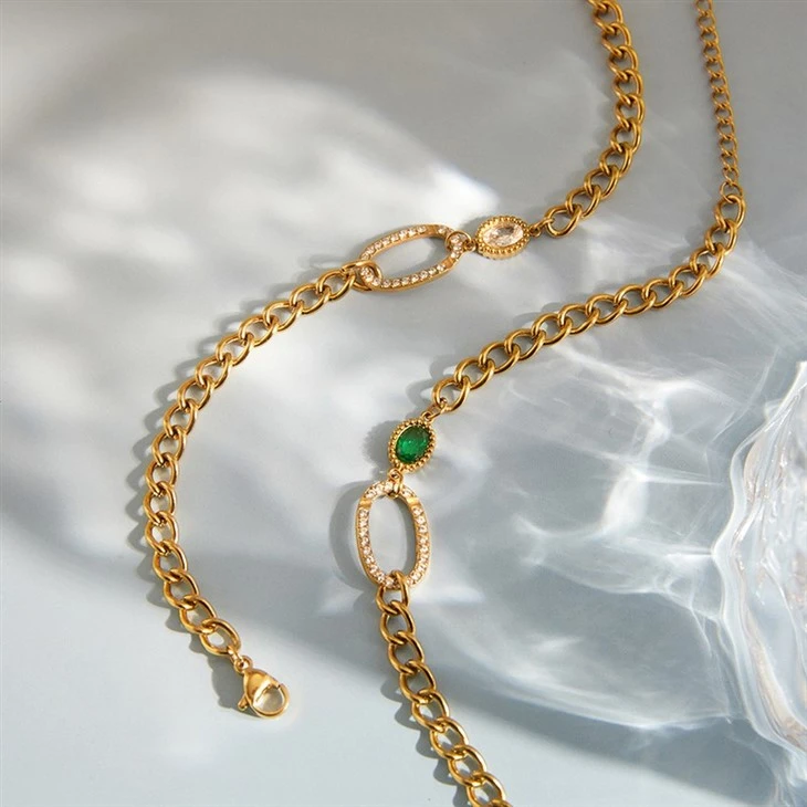 Oval Accent CZ Link Bracelet suppliers