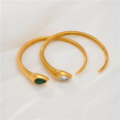 Vòng tay mở hình con rắn CZ