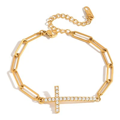 Vòng đeo tay chuỗi chéo zircon tối giản