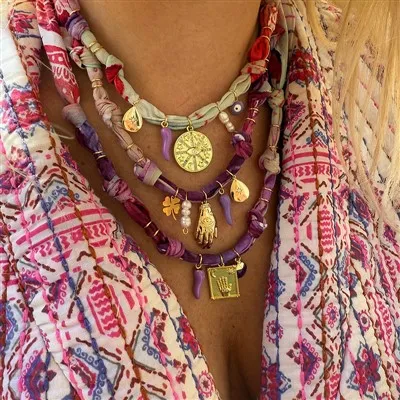 Vòng cổ mặt dây chuyền phong cách boho đa năng