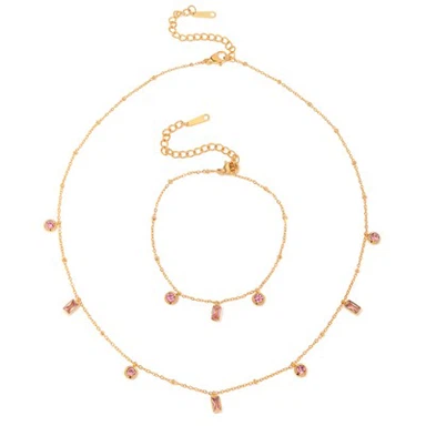 Vòng tay Charm Zircon màu hồng