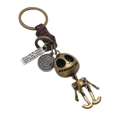 Móc khóa bộ xương|Phụ kiện Halloween bện bằng da