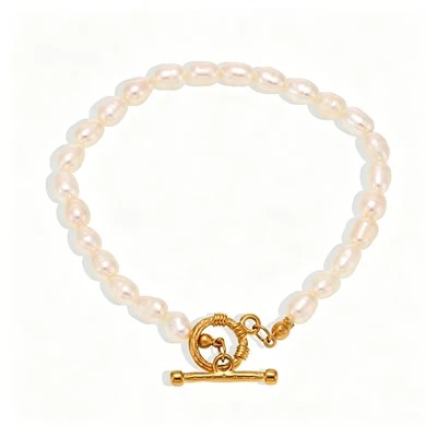 Toggle Clasp Vòng tay ngọc trai không đều