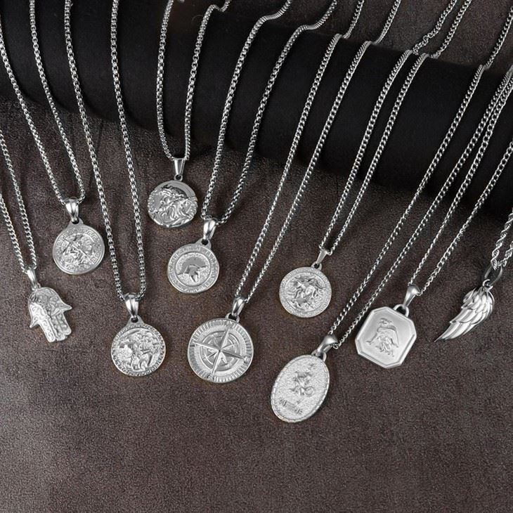 Stainless Steel Compass Necklace