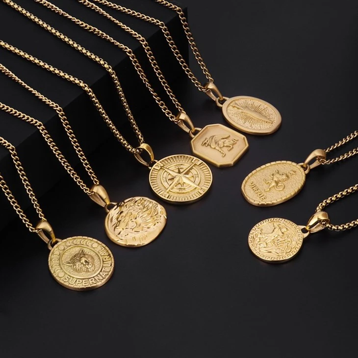 Stainless Steel Compass Necklace