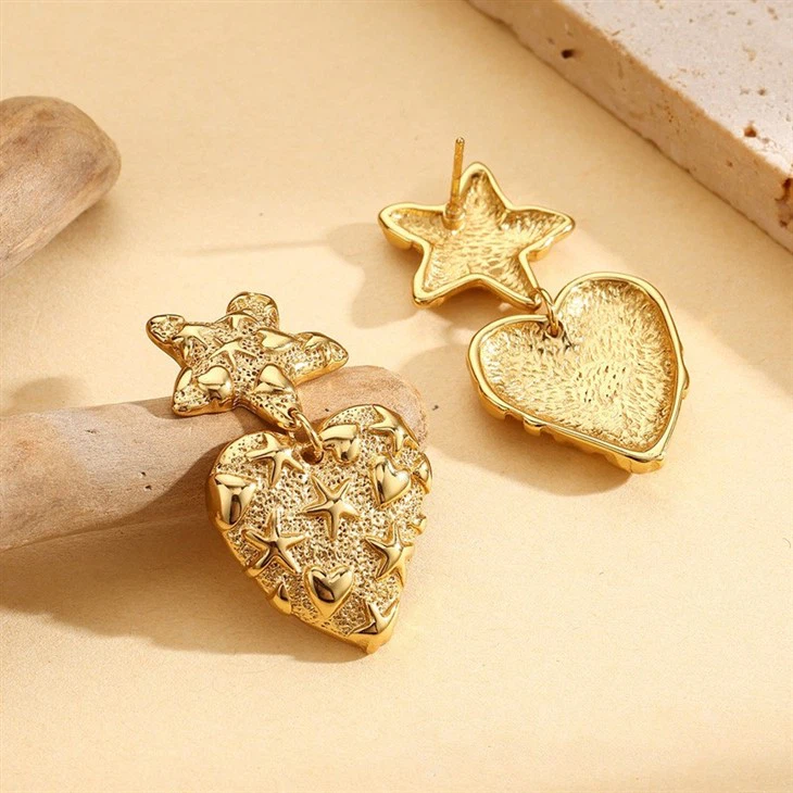 Star And Heart Earrings