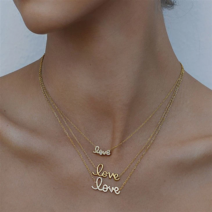 Zircon Love Chain Necklace